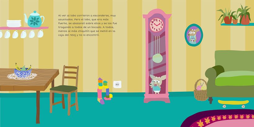 Ilustración para "Los siete cabritillos y el lobo" 2