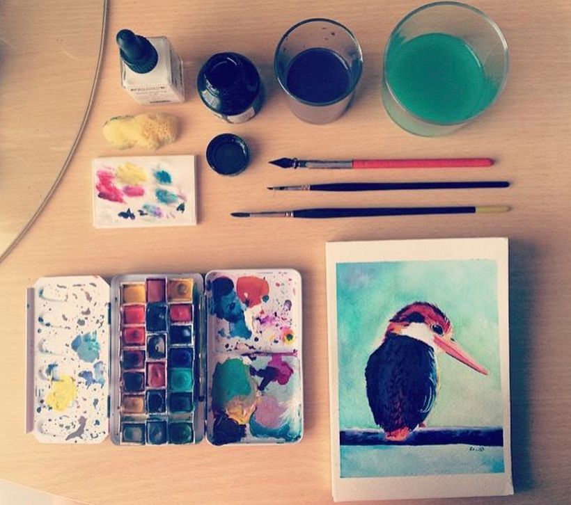 watercolor · ink · 1
