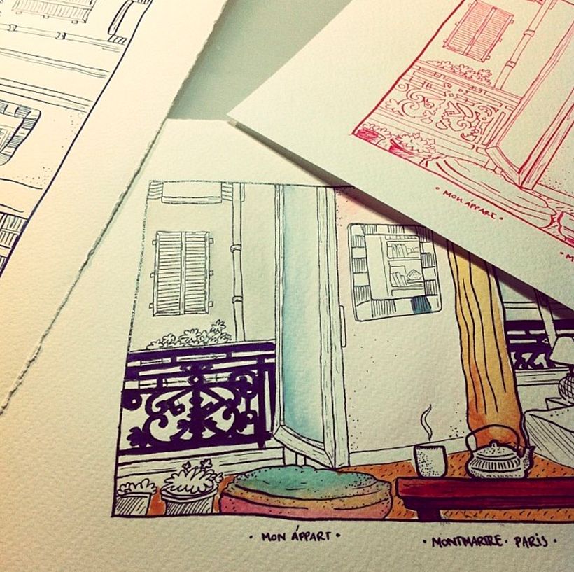 watercolor · ink · 3