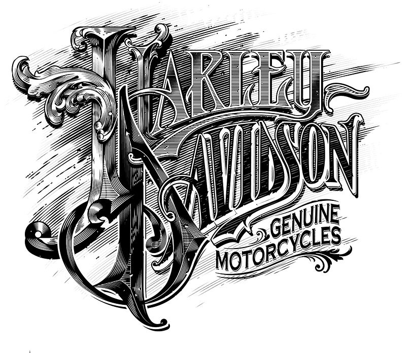 Motorcycle Harley Davidson Logo Art Motorcycle Vector Art Graphic