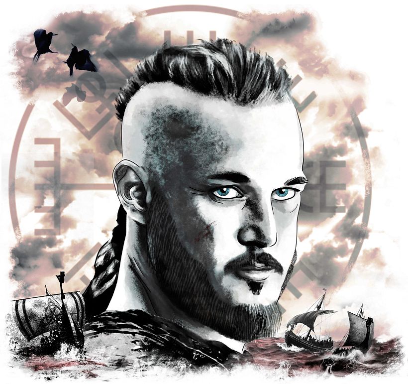 Mi Proyecto : Retrato Ragnar-Lothbrok serie Vickingos -1