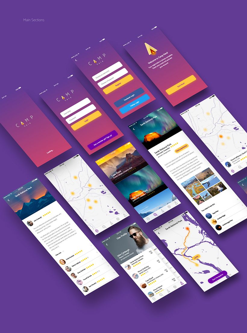 Camp Here App - Design