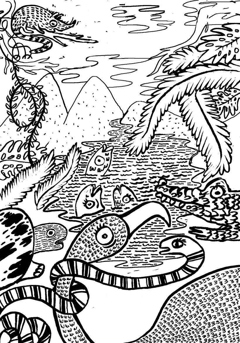 Proyecto realizado para Editorial Planeta México.  Ilustración de portada "Cuentos de la selva" 2017. -1