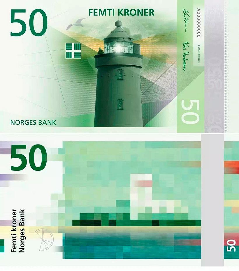 Noruega estrena nuevos billetes con diseño "pixelado" 7