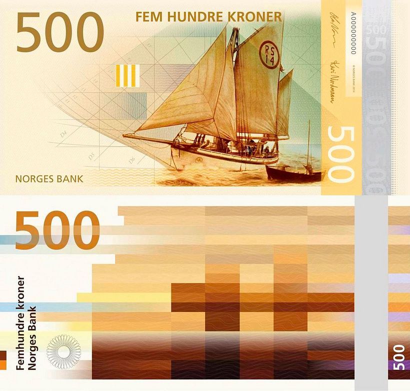 Noruega estrena nuevos billetes con diseño "pixelado" 9