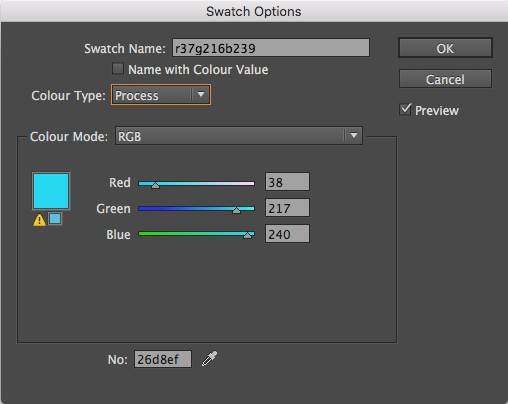 InDesign: ¿cómo poner colores en hexadecimal? 1