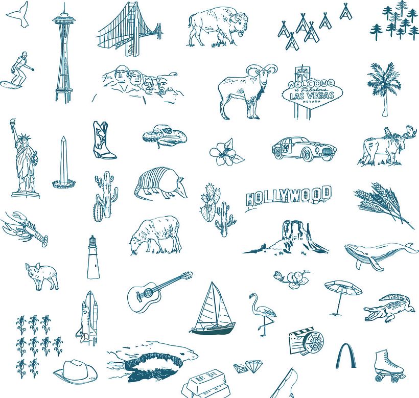 USA Illustrated map 0