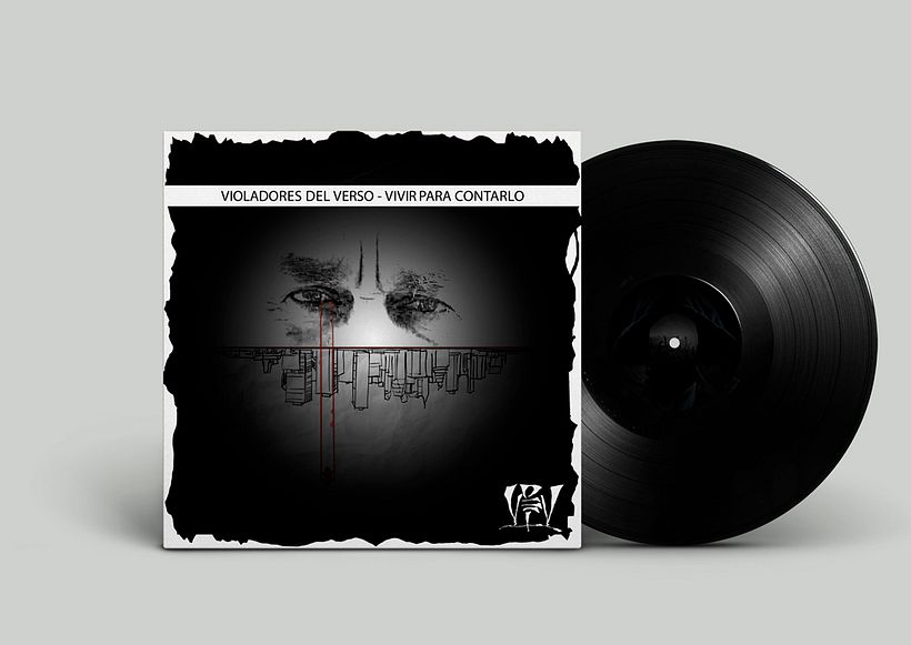 Rediseño en Vinilo de disco "Vivir para contarlo" de Doble V 0