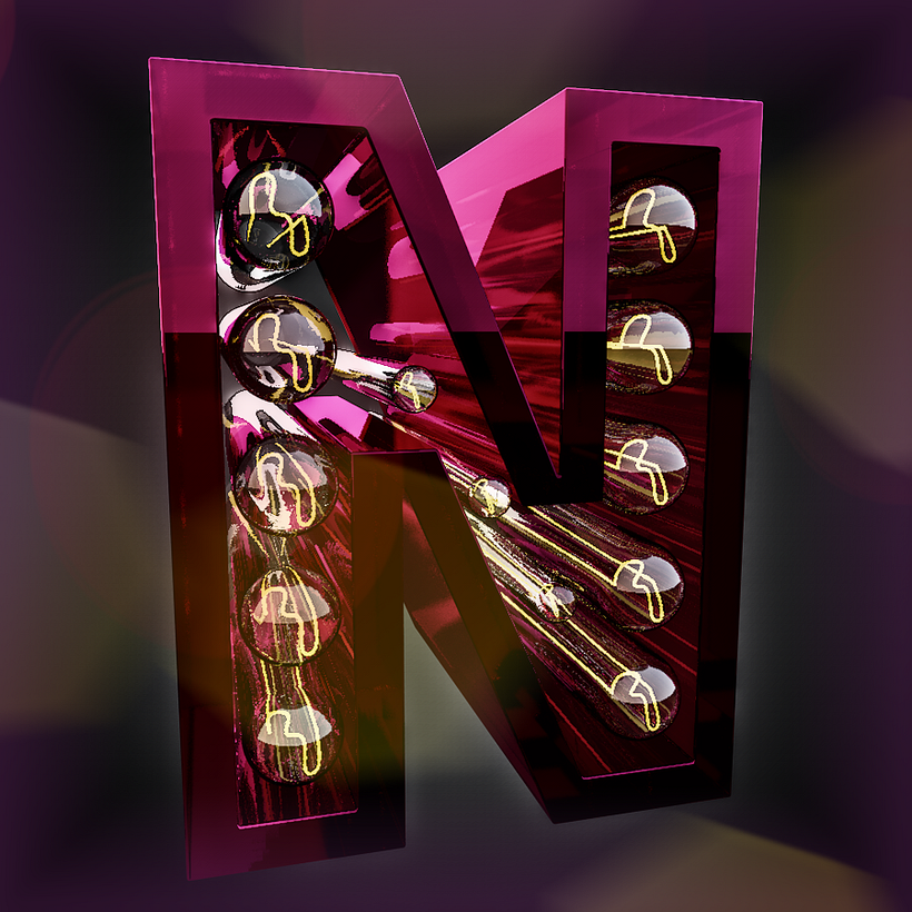 Letra N en 3d. Lettering 3d 2
