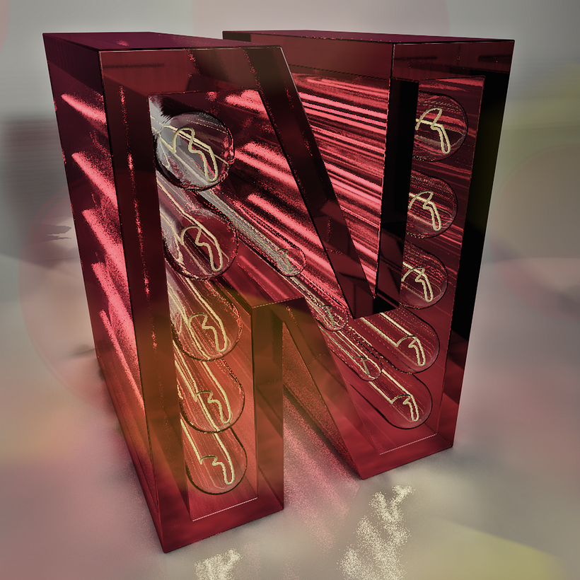 Letra N en 3d. Lettering 3d 1