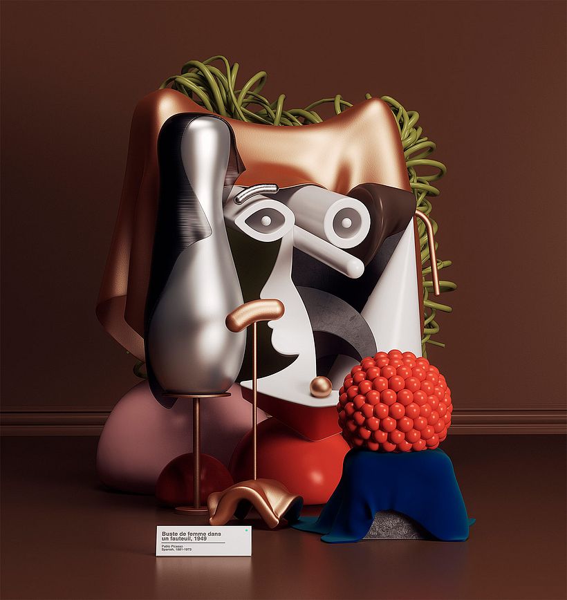 La pintura de Picasso diseñada en 3D 14