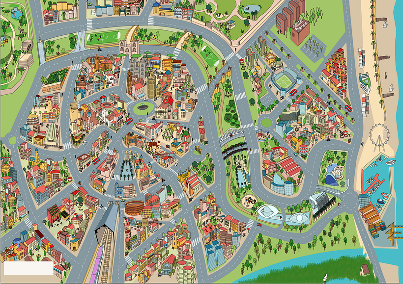 Mapa de Valencia ilustrado para EMT - Illustration traditionnelle