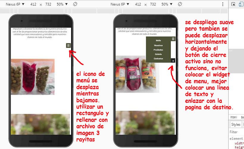Widget Acordeón de Adobe Muse no funciona entrando desde la APP de Facebook e Instagram 1