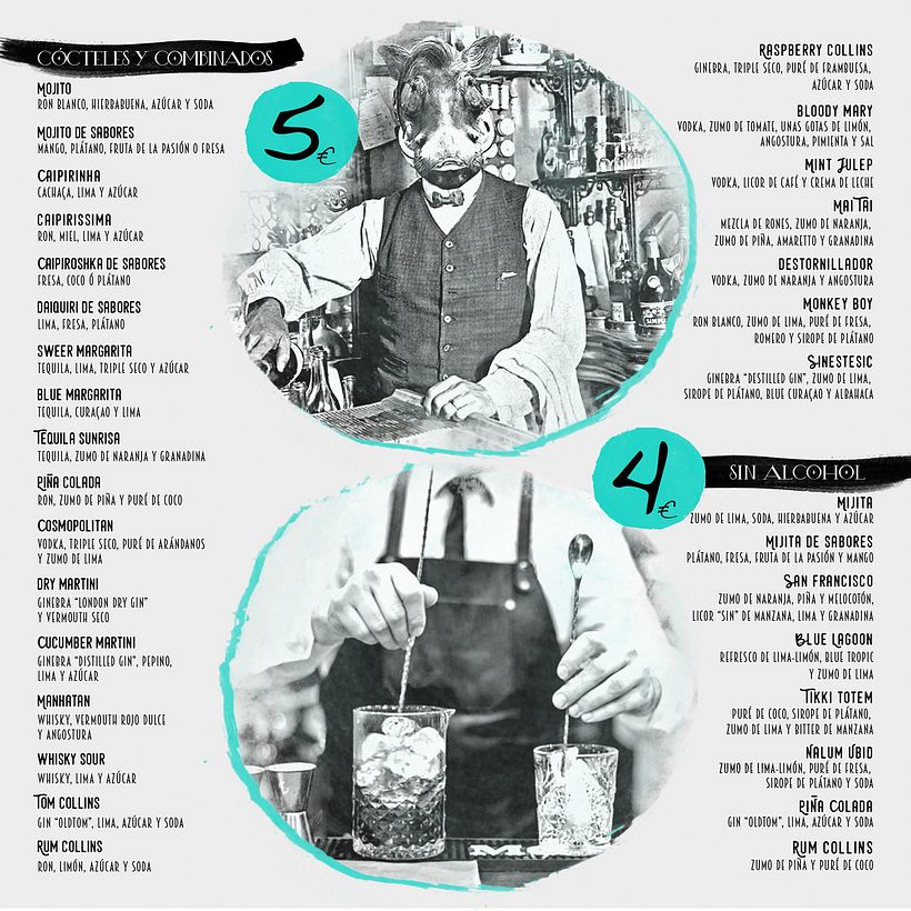 Carta Cócteles para Quiéreteme 1