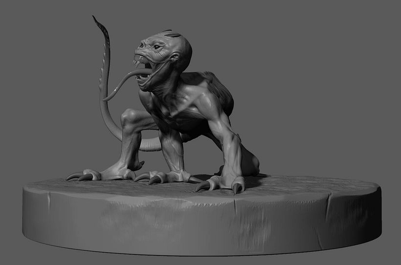 Criatura modelada en Zbrush para 3d printing. 5