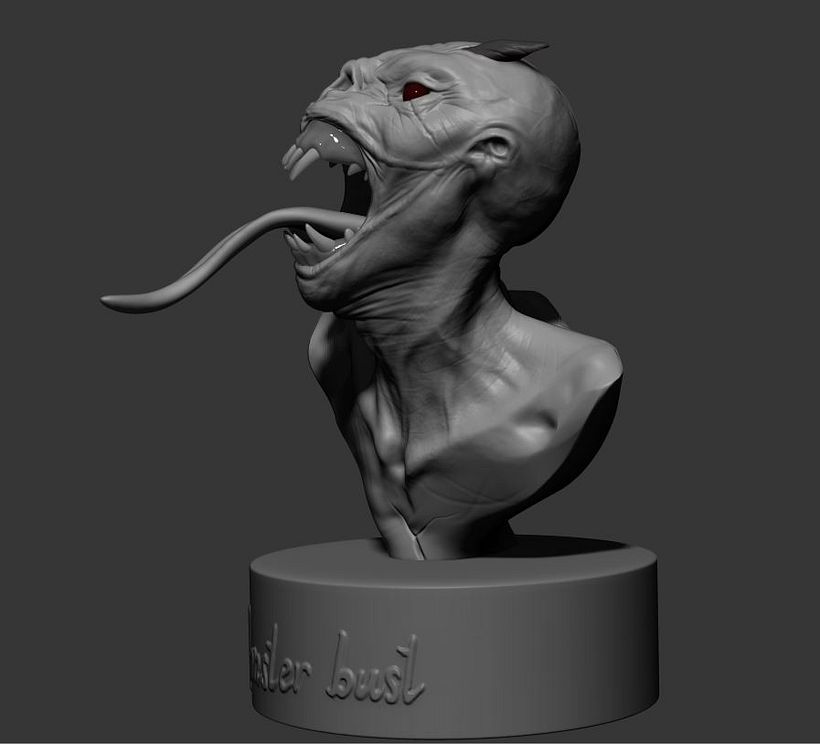 Criatura modelada en Zbrush para 3d printing. 7