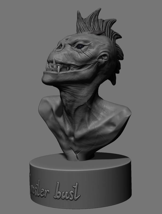 Criatura modelada en Zbrush para 3d printing. 11