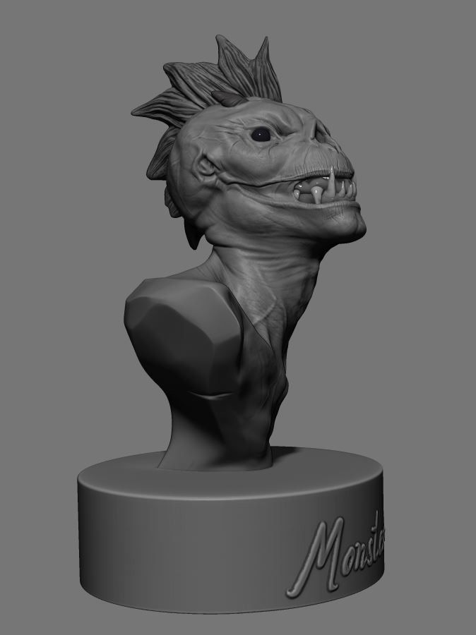 Criatura modelada en Zbrush para 3d printing. 9