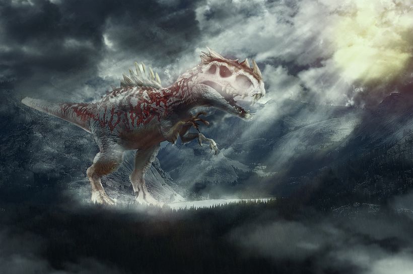 Dinosaurio        Un pequeño montage que hice a partir de un juguete. -1