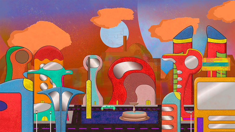 Escenario 2D - proyecto universitario - Tradycyjna ilustracja