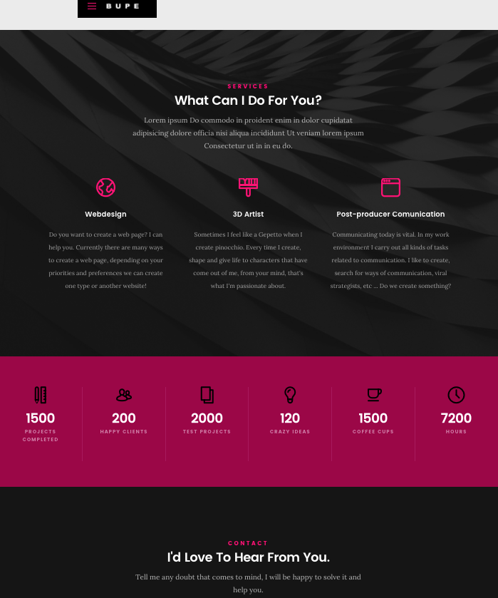 Bupe's Portfolio - Website 4
