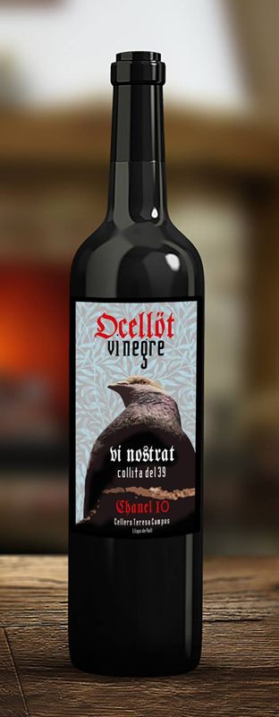 etiqueta  de vi negre 'Ocellöt' 0