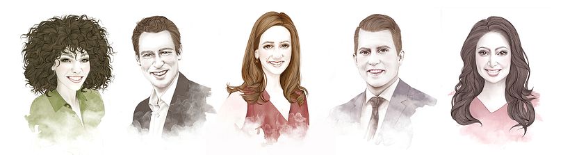 Retratos para COMPASS New York  - Ilustração tradicional