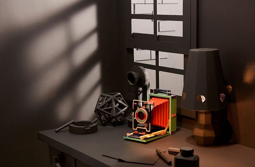 Réplicas de cámaras fotográficas hechas con papel 9