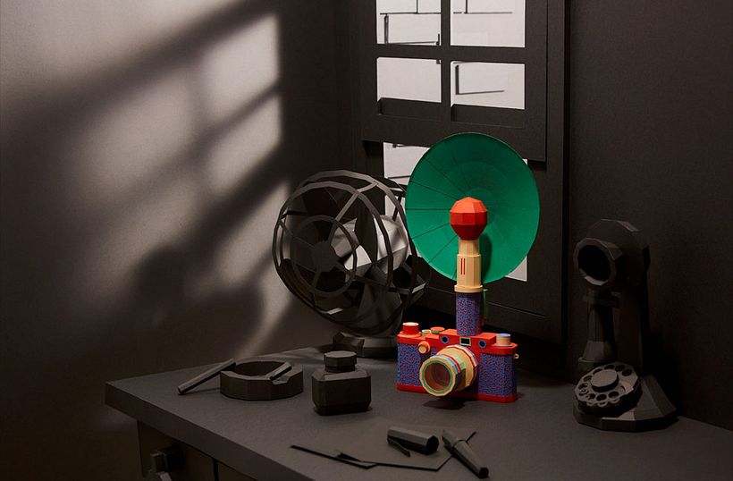 Réplicas de cámaras fotográficas hechas con papel 17