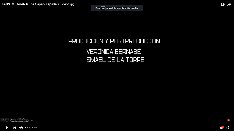 Video Clip. Fausto Taranto. Dirección, grabación y Montaje. 2
