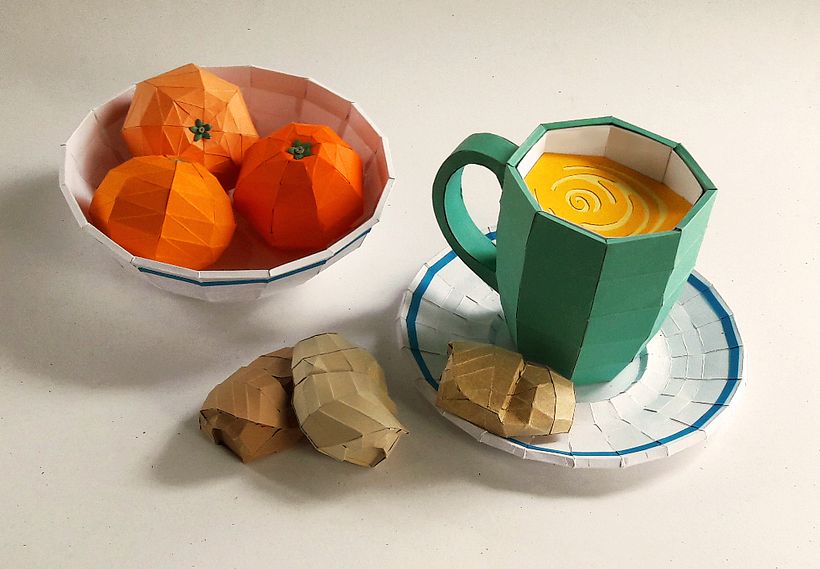 Bodegón poliédrico - Papercraft