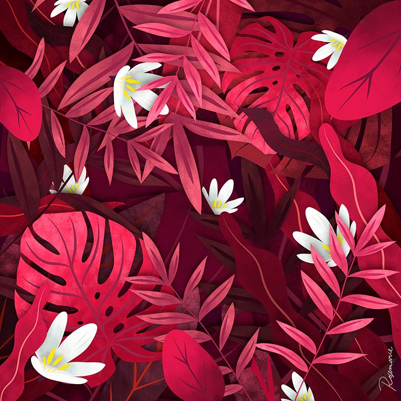 Behind the leaves - Traditional illustration