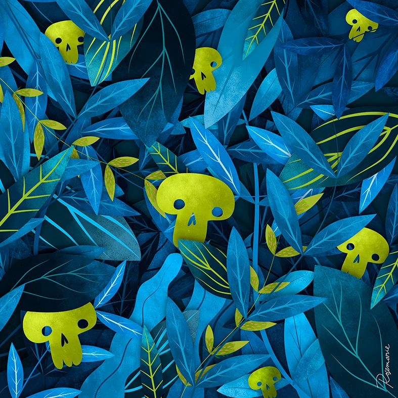 Behind the leaves - Traditional illustration
