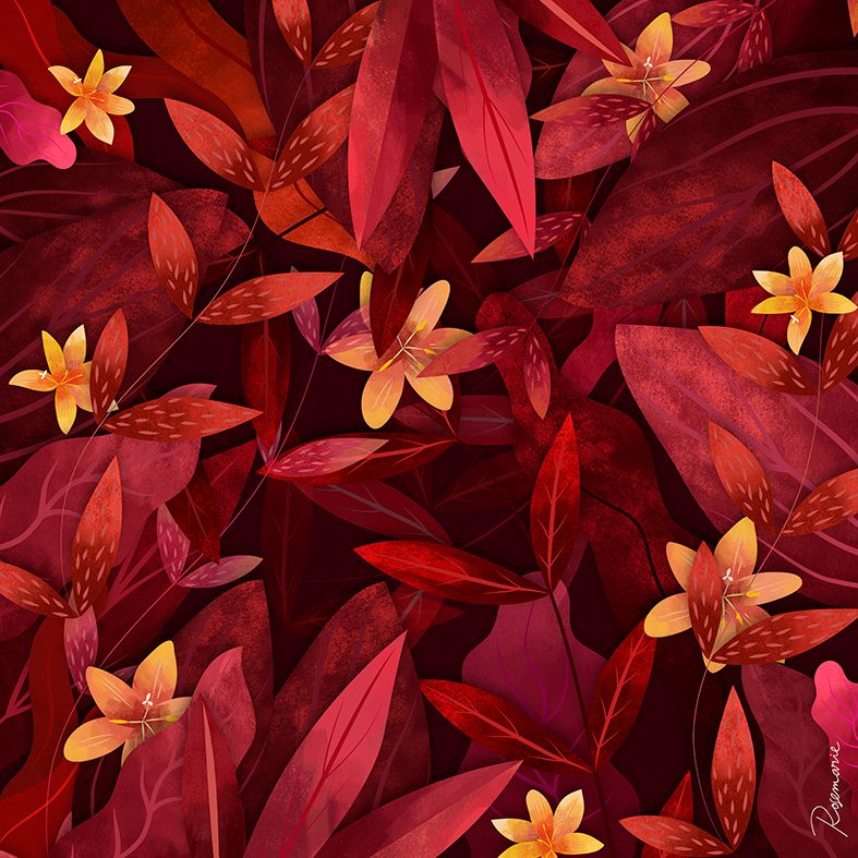 Behind the leaves - Traditional illustration