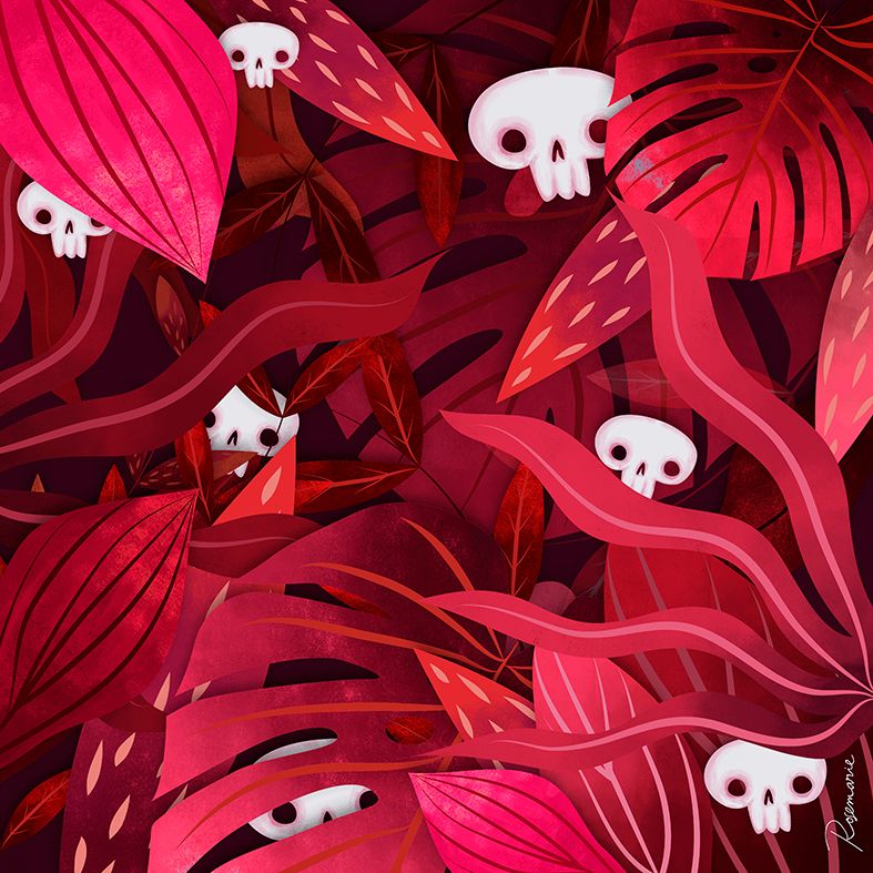 Behind the leaves - Traditional illustration