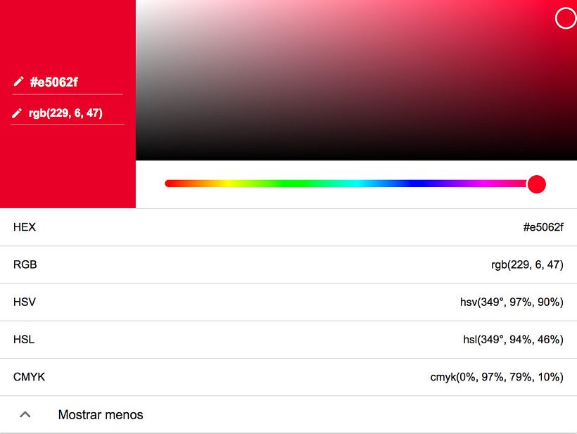 El selector de colores oculto de Google 4