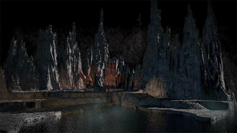 Matte Painting y Concept Art. Interior de cueva con Cinema 4D. 1