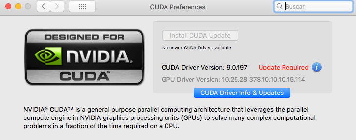 Problema CUDA + High Sierra 1