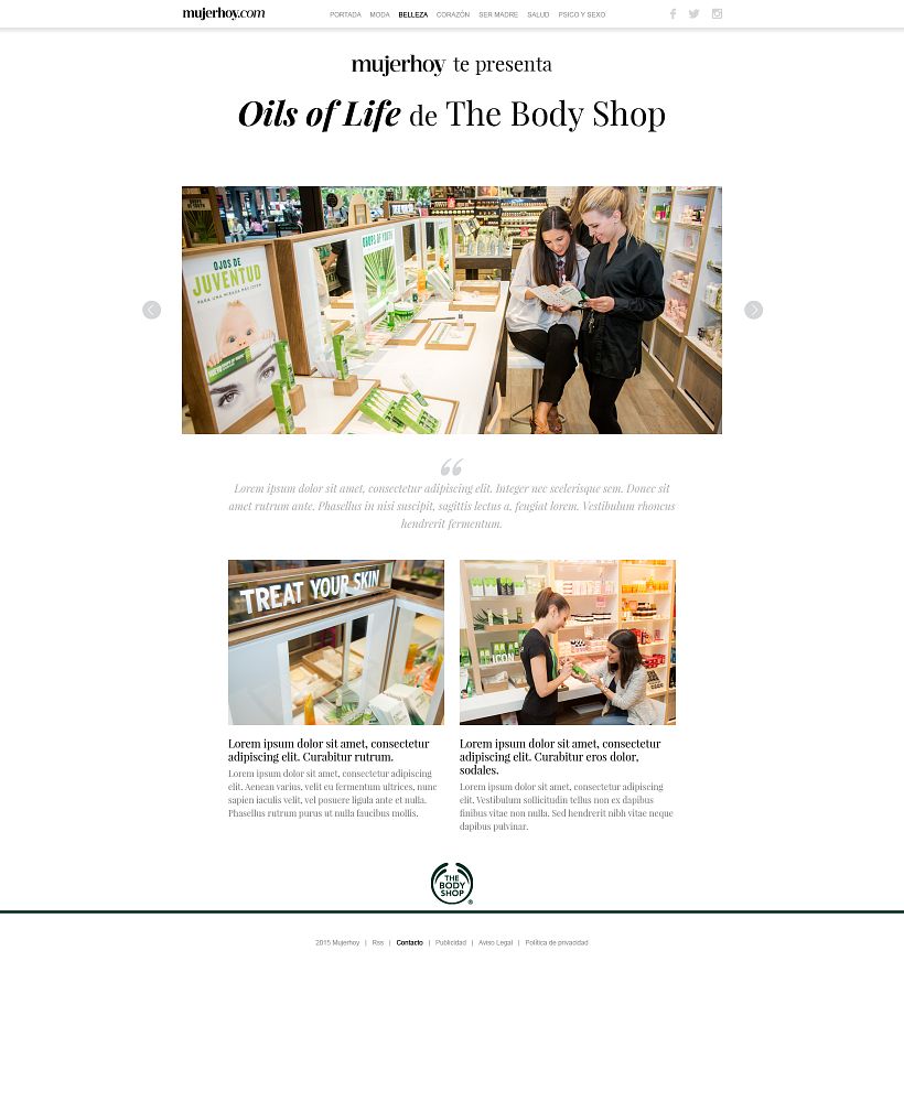 Landing page de 'The Body Shop' para mujerhoy.com -1