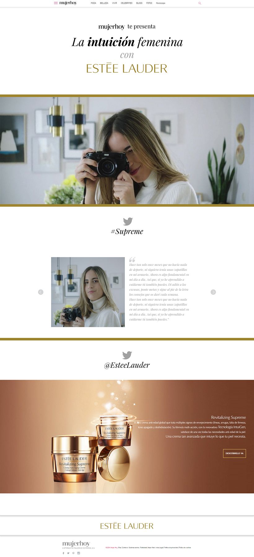 Landing page de 'Estée Lauder' para mujerhoy.com -1