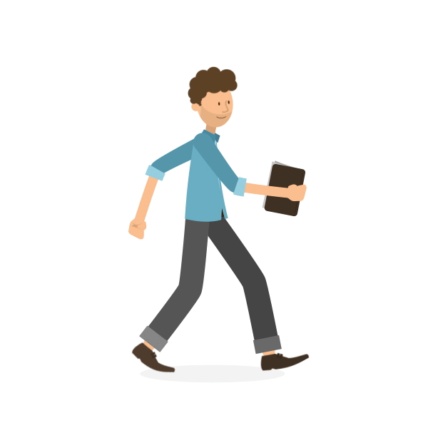 Walking cycle man -1