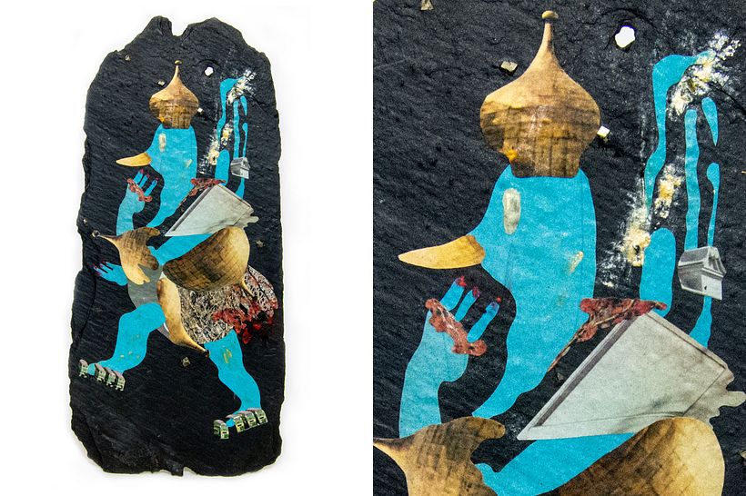 Asteroides. Collage en piedra. 2