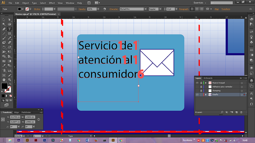 Problema con texto en Ilustrator 1
