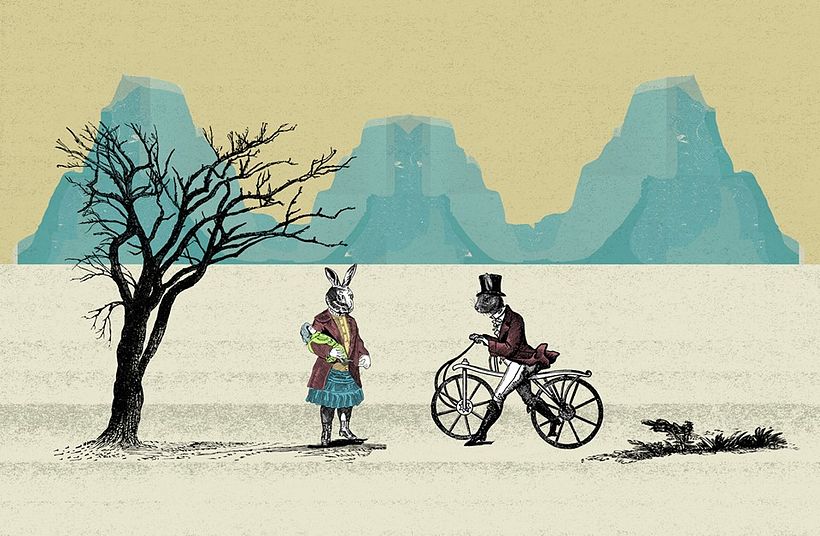 un caluroso día en el desierto - Ilustração tradicional