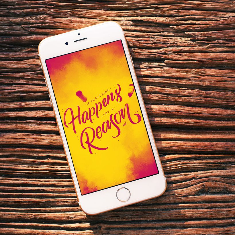 Fondo para celulares con lettering - Graphic design