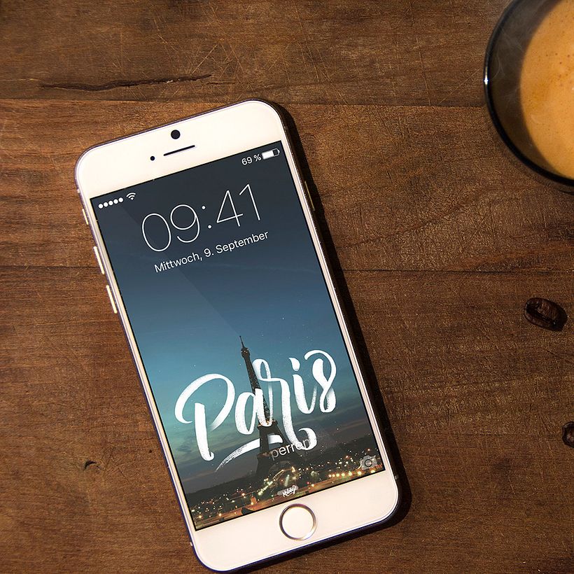 Fondo para celulares con lettering - Graphic design