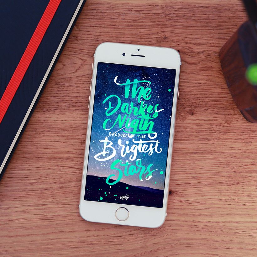 Fondo para celulares con lettering - Graphic design