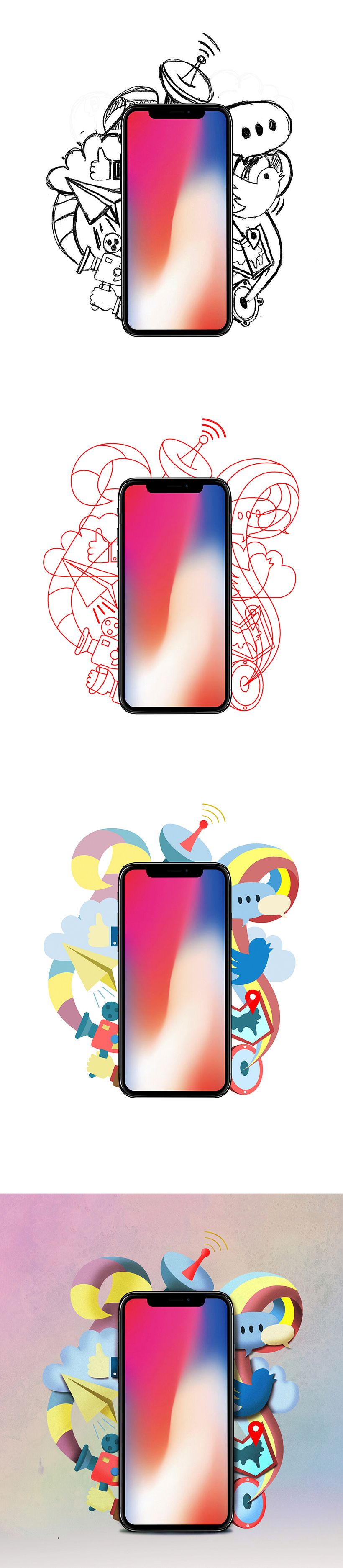 Mi proyecto de Ilustración exprés, basado en la utilidades de los smartphones. 0