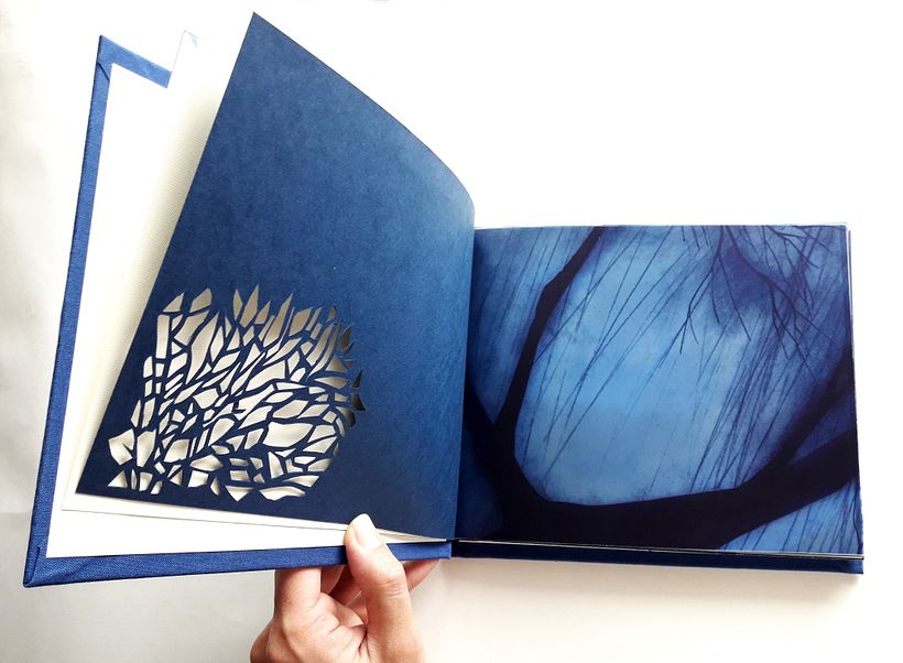 Mi Proyecto del curso: Técnicas de Encuadernación DIY - Libro "Aire" encuadernado con cosido japonés 3