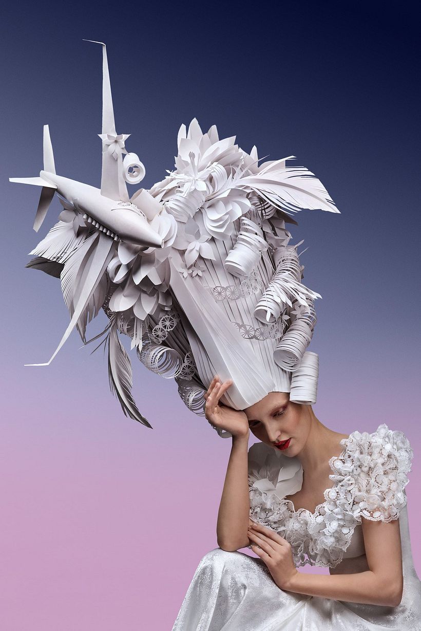 Pelucas barrocas de papercraft 6